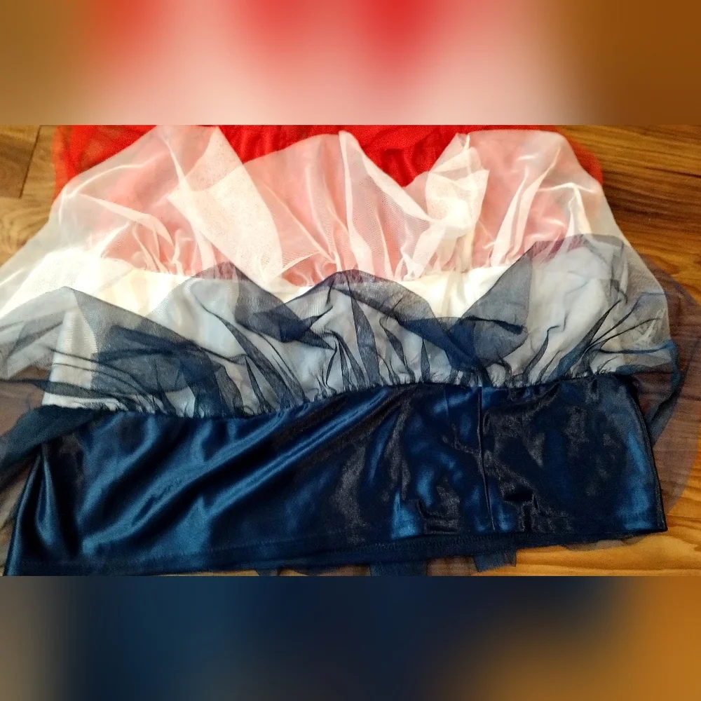 Way to Celebrate Patriotic Girl red white and blue tutu skirt XXL (18) - Picture 6 of 9